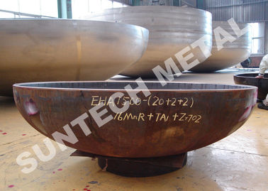 Cina Zirkonium dan CS Anticorrosion Pressure Vessel Clad Head 2/1 EHA R60702 / Zr702 pemasok